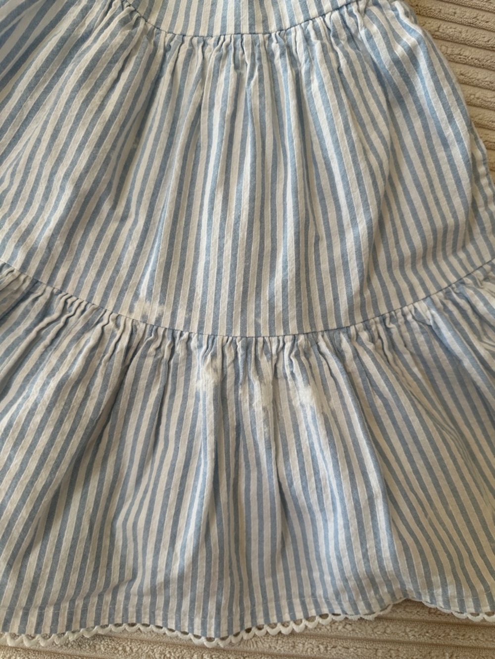 Tommy Bahama Blue and White Striped Embroidered Collar Dress In Size 18M - Picture 9 of 11